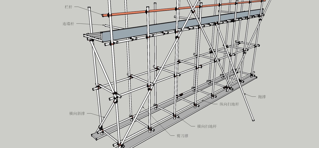 看三维立体图学习建筑工程脚手架知识