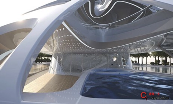 2、扎哈-哈迪设计的“概念超级游艇”