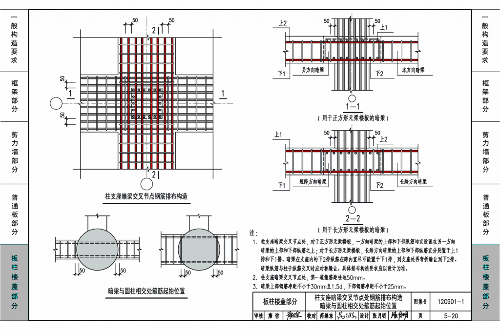 12G901-1：混凝土结构施工钢筋排布规则与构造详图（现浇混凝土框架、剪力墙、梁、板）
