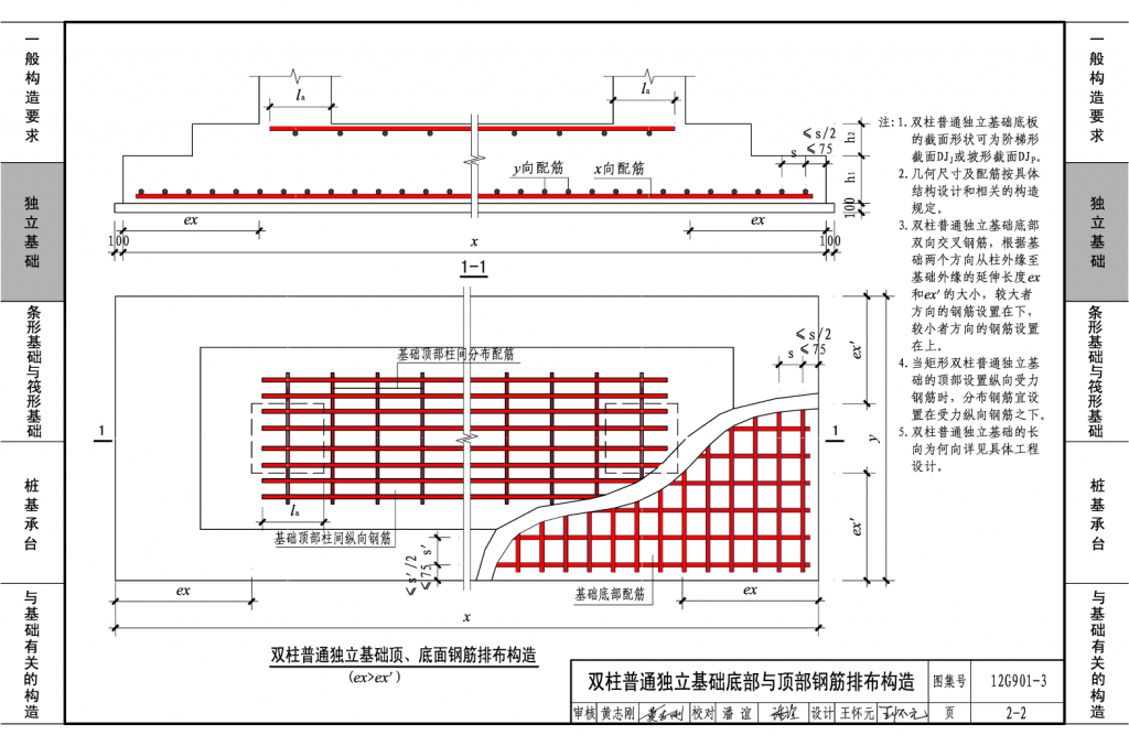 12G901-3：混凝土结构施工钢筋排布规则与构造详图（独立基础、条形基础、筏形基础、桩基承台）