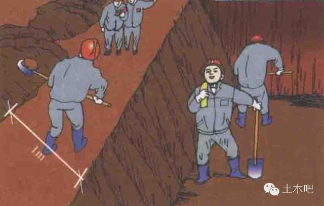基坑支护、临边防护施工漫画