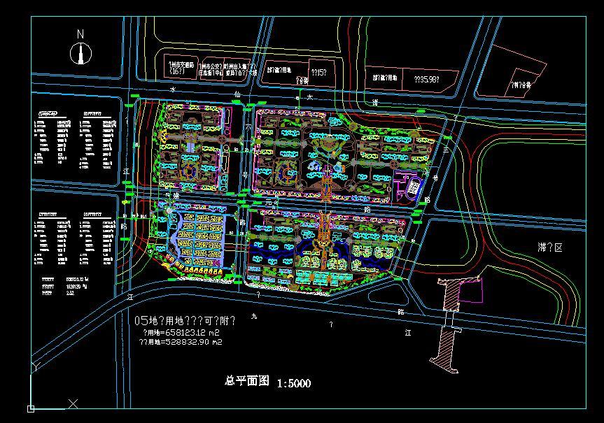 小区总平面图CAD图纸中文字显示成问号“？”