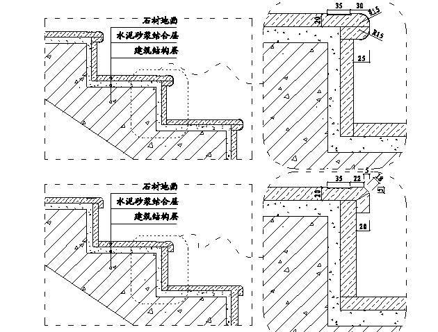 楼梯地面石材饰面示意图