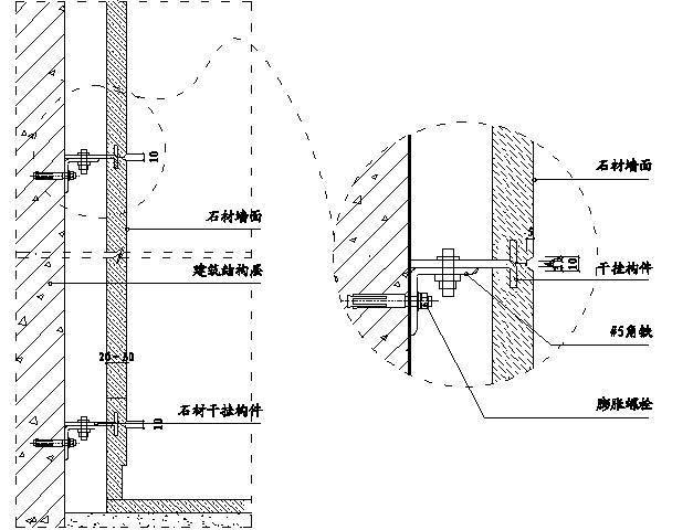 石材干挂法施工示意图01