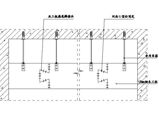 窗帘盒木基层接口制作示意图