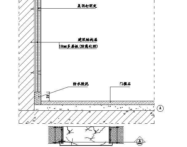 厨卫门套根部防水施工示意图