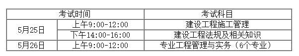 2019年安徽省二级建造师考试时间