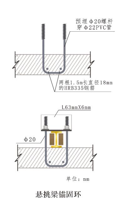 悬挑外架预埋件锚固图片