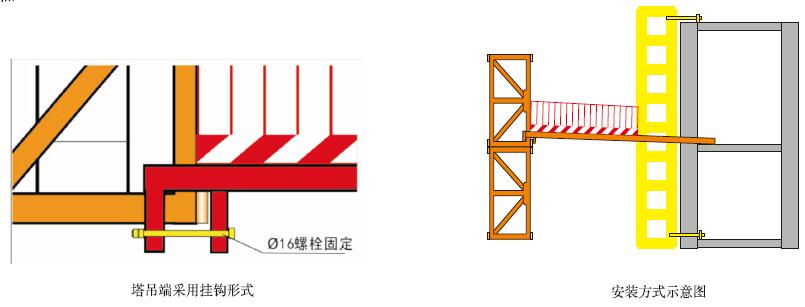 塔吊空中走道安装节点