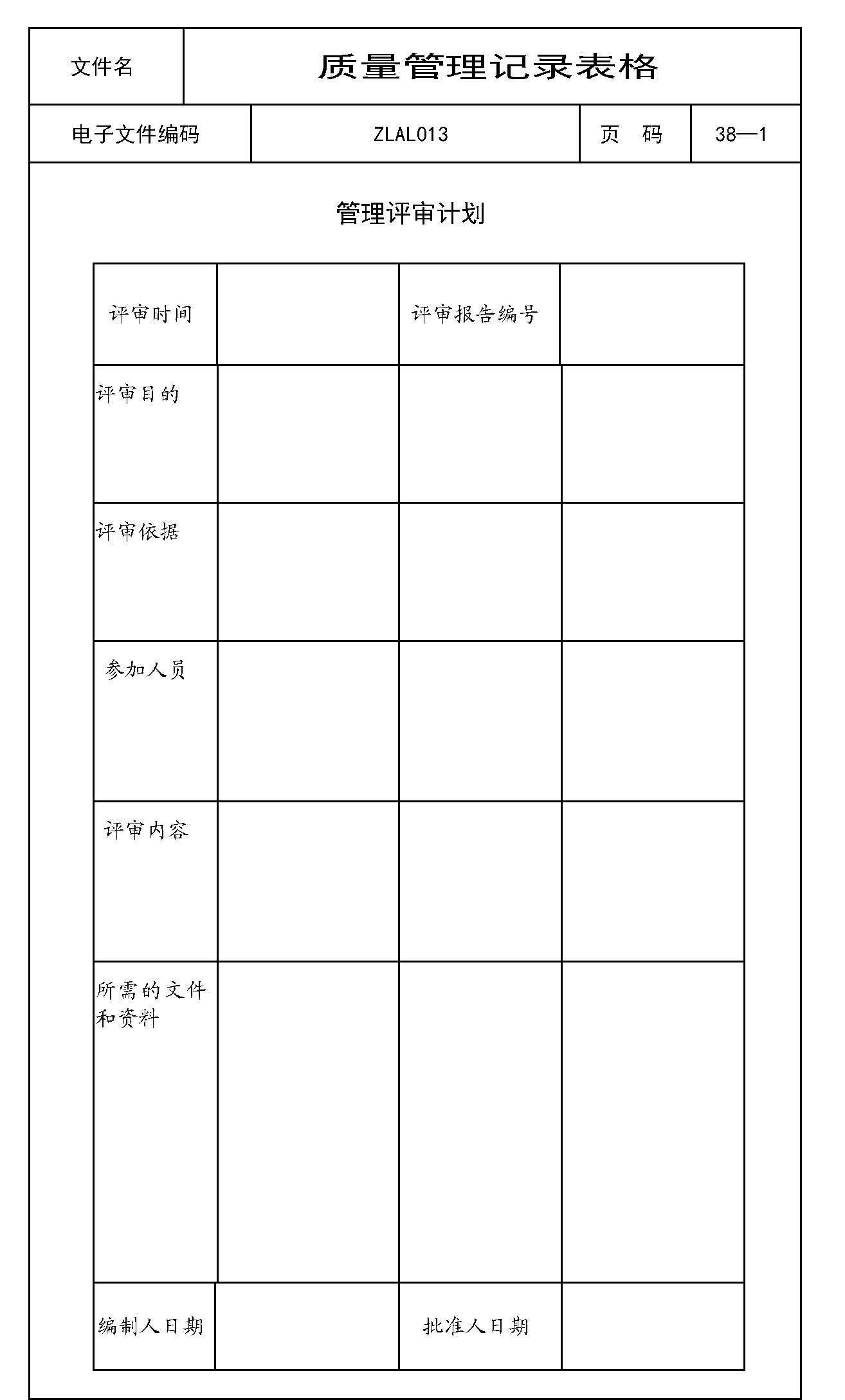 管理评审计划