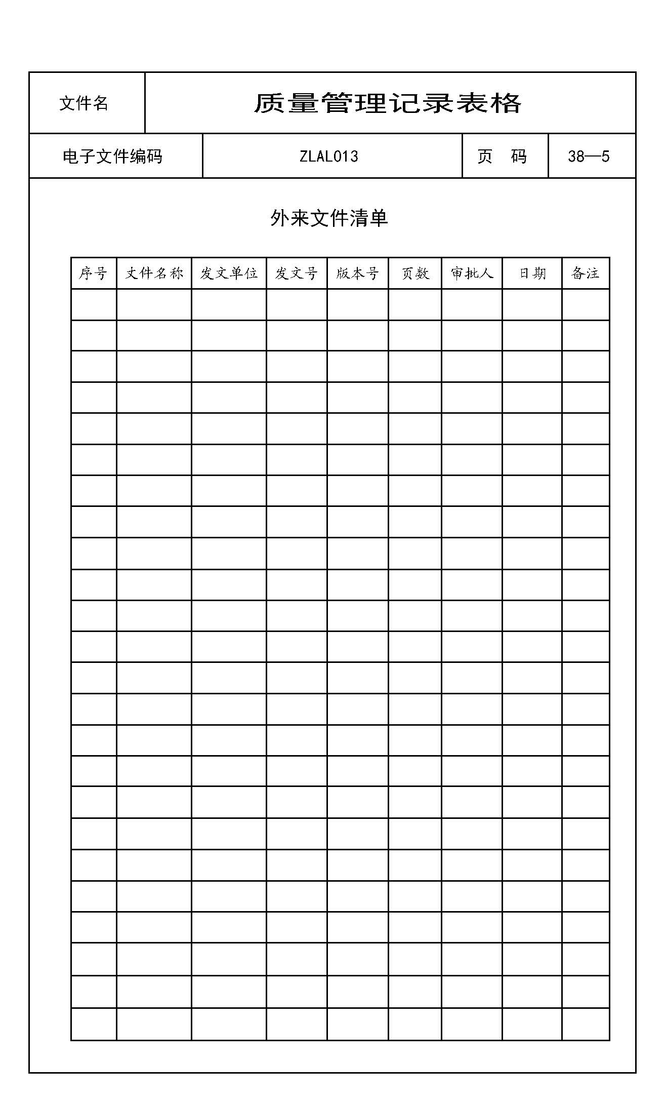 外来文件清单