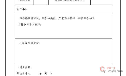 内部质量体系审核不合格报告