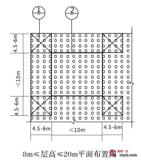 8m≤层高≤20m平面布置图