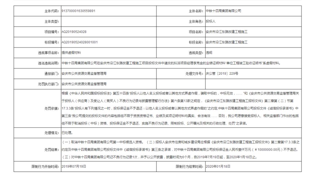 17亿的“标”黄了，只因一份“证明书”虚假，1000万保证金不予退还！