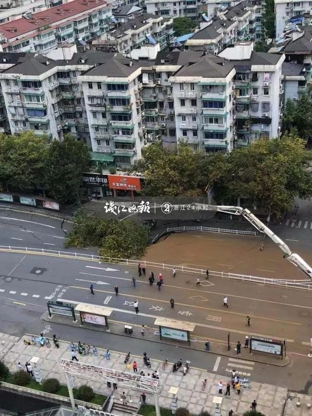 杭州建国北路塌陷原因：系地铁5号线施工发生渗漏水！树园31幢倾斜，外墙现多处裂缝