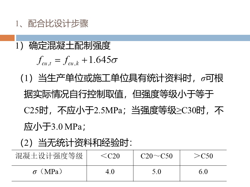 混凝土质量控制和配合比计算 PPT