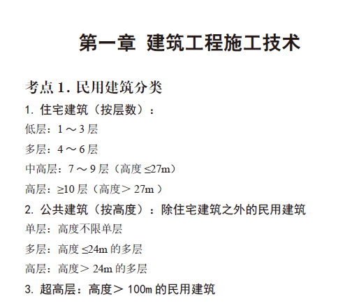 2020年二级建造师《建筑实务》精华考点