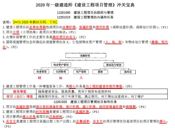 2020年一级建造师《项目管理》冲关宝典