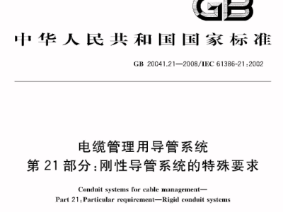 GB20041.21-2008 电缆管理用导管系统 第21部分：刚性导管系统的特殊要求