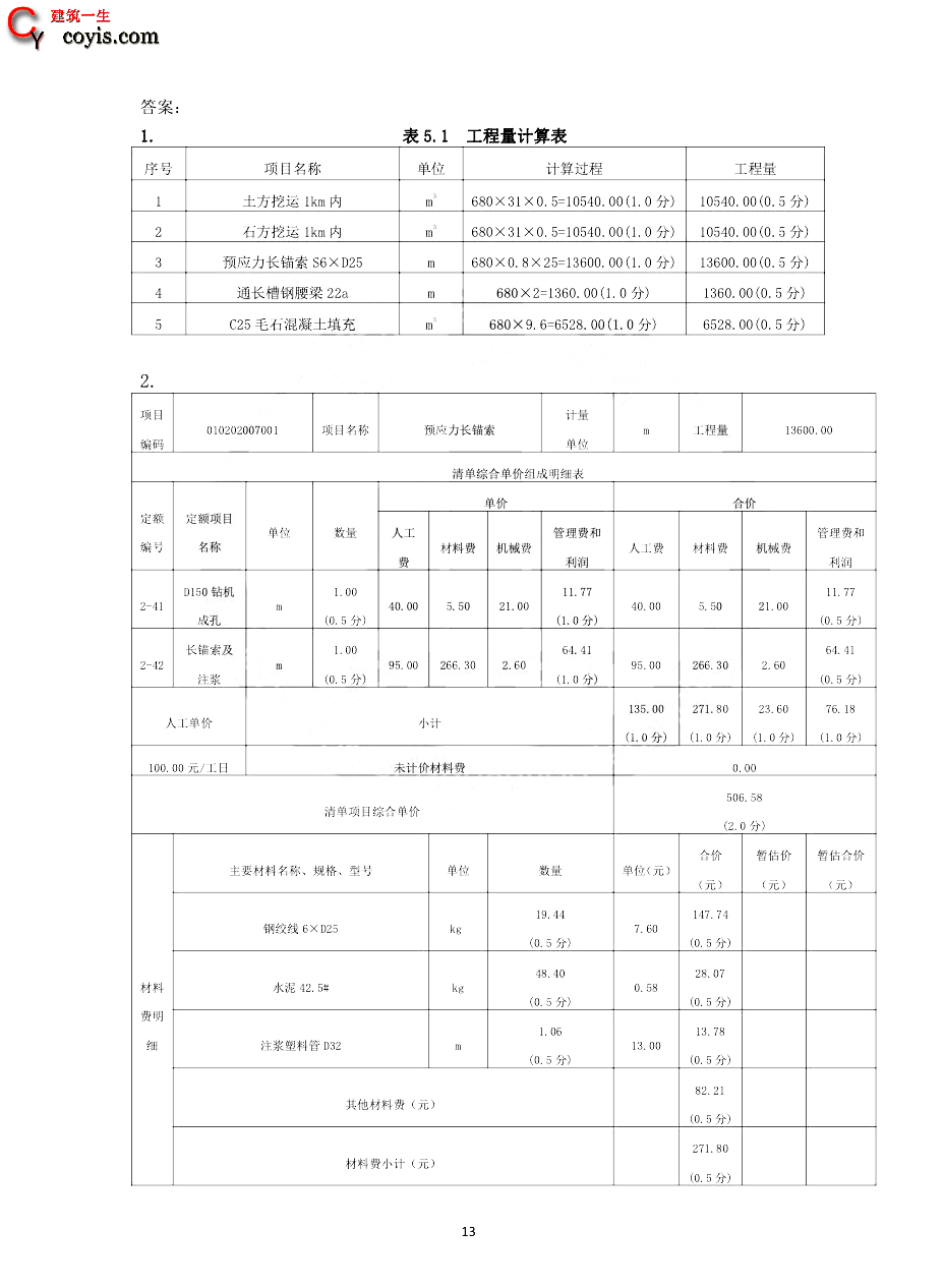 2020年一级造价工程师《案例分析》真题及答案解析