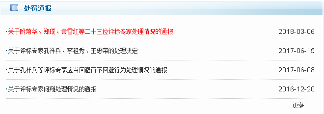 七个标段有5个被操控，5个评标专家的判决结果公布