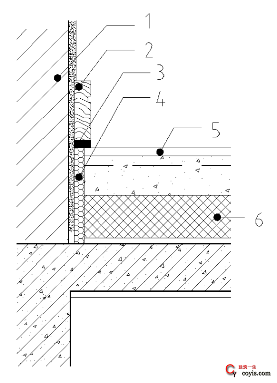 图3.2.3-1 楼板保温隔声系统隔断声桥构造