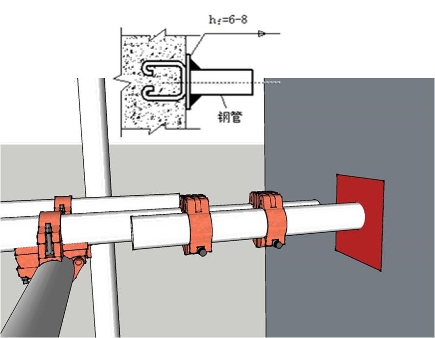 脚手架连墙件（钢板预埋混凝土）
