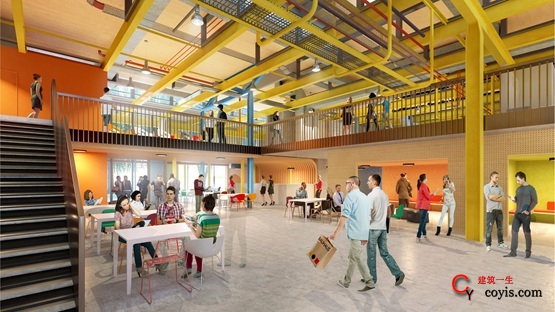 巴斯温泉大学艺术与设计学院。格里姆肖的公司正在把它的赫尔曼米勒工厂改造成巴斯温泉大学的一个学院。