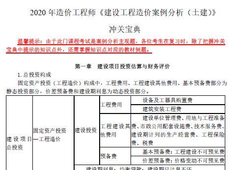 2020年一级造价工程师《各科》冲关宝典