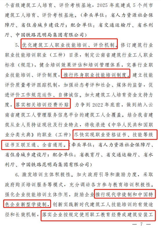 云南省发文严禁用劳务合同代替劳动合同！施工总包一级以上企业在建项目施工现场中级工占比要达25%！