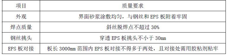 EPS 钢丝网架板质量要求