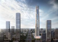 外墙倾斜施工你见过吗?中西部第一高楼斜墙段首次混凝土浇筑顺利完成!