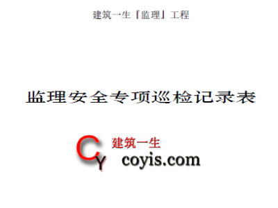 监理安全巡查记录表汇总