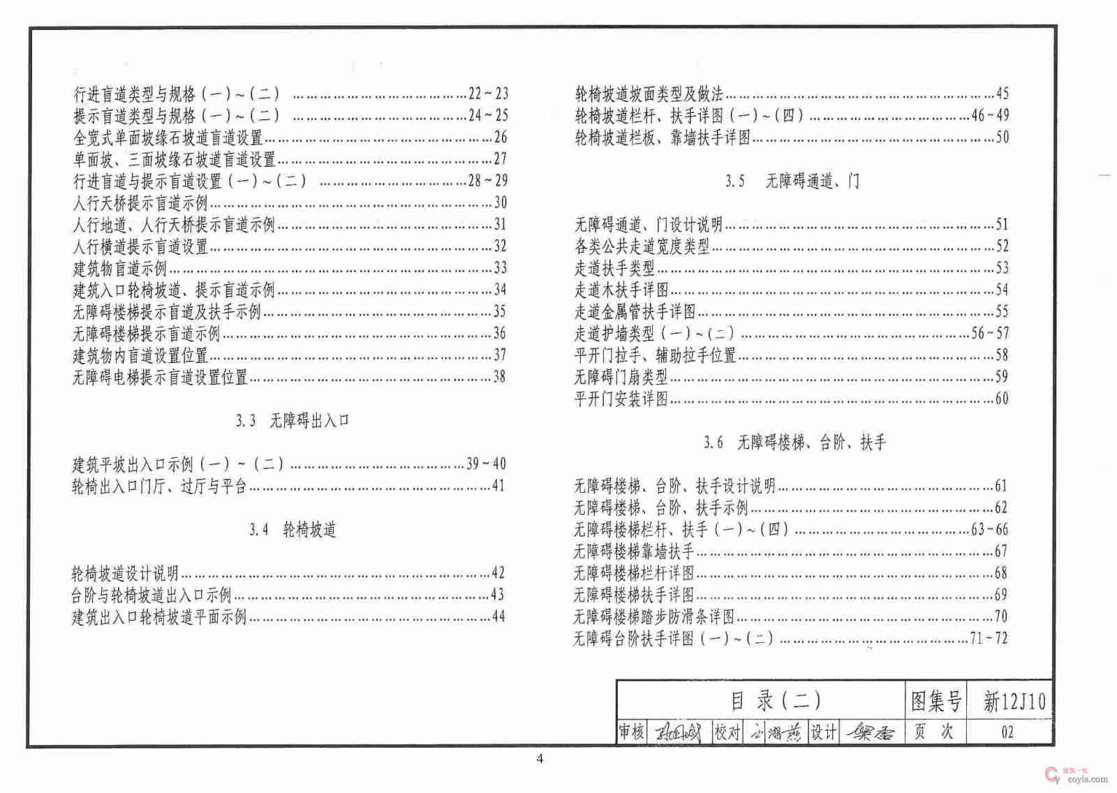 新12J10 无障碍设计图集目录