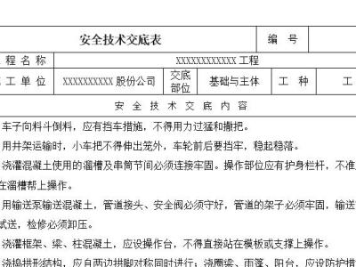 混凝土工安全技术交底