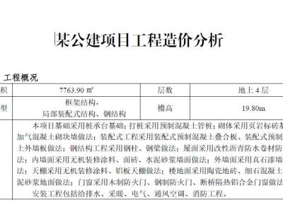 2022年4月某公建项目(清单计价)工程造价分析