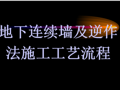 地下连续墙及逆作法施工工艺流程，58页PPT可下载
