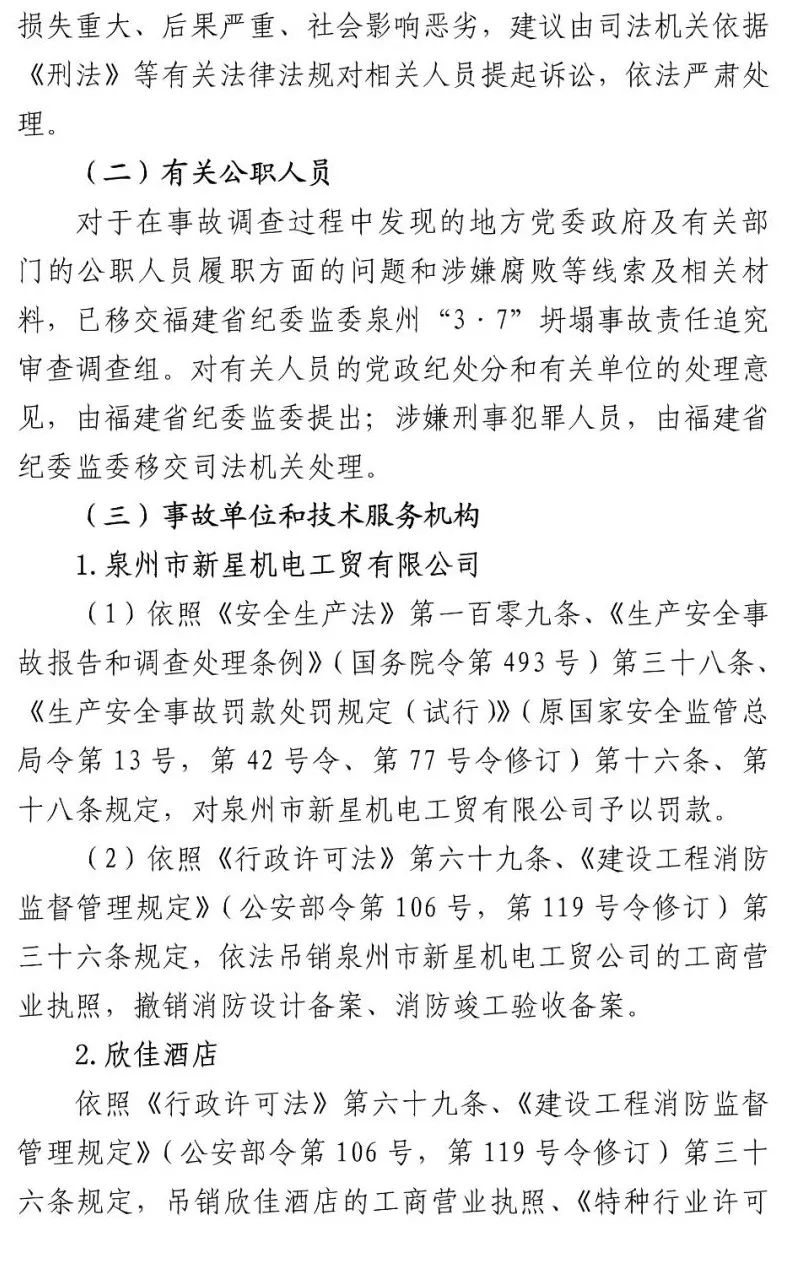 真相触目惊心！29死42伤，20人获刑、49名公职人员被处理！建部对泉州欣佳酒店坍塌事故的责任单位进行追责