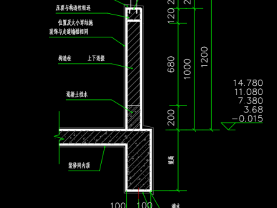 走廊（混凝土）栏板cad大样图丨cad做法
