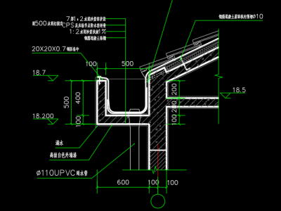 天沟及天沟伸缩缝CAD大样图丨CAD做法