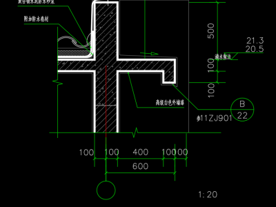屋顶挑檐CAD大样图丨CAD做法