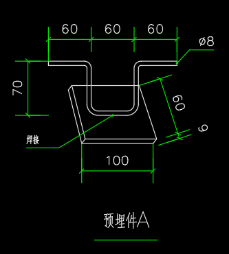 阳台/走廊晾衣杆CAD大样图