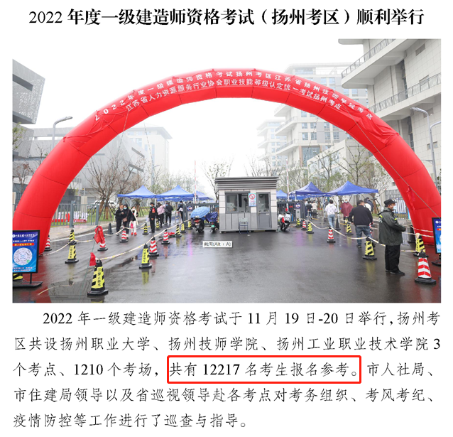 2022一建考试人数公布！