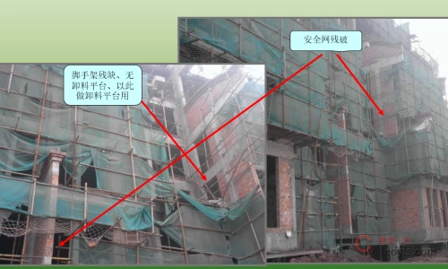 工地脚手架常见的违规现象
