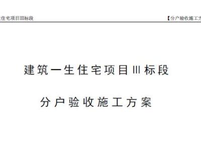 分户验收施工方案(新)丨27页