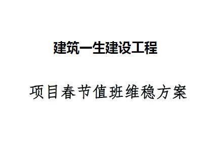 项目春节值班维稳方案