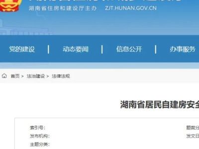 《湖南省居民自建房安全管理若干规定》