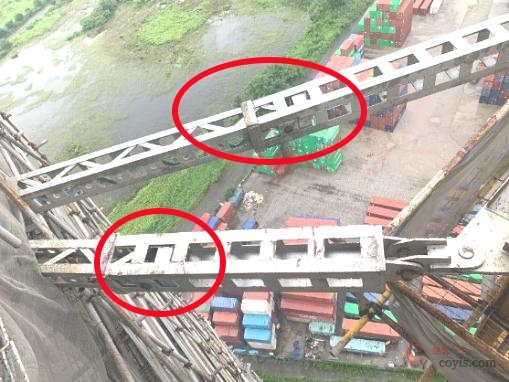 4.3.18 套管伸缩式附着杆销轴安装数量不符合要求