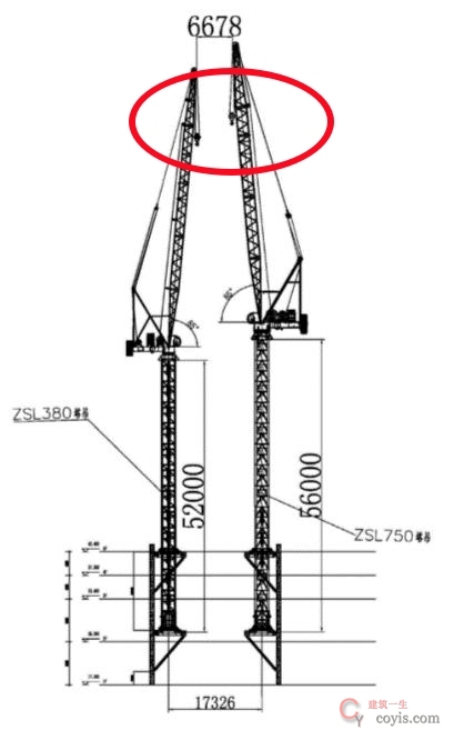 4.8.5 核心筒内塔机之间安全距离不符合要求