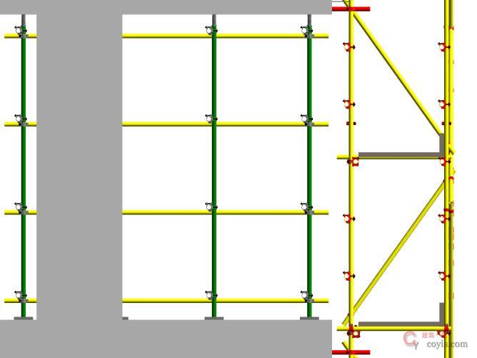 【正确】脚手架与支撑架分离搭设